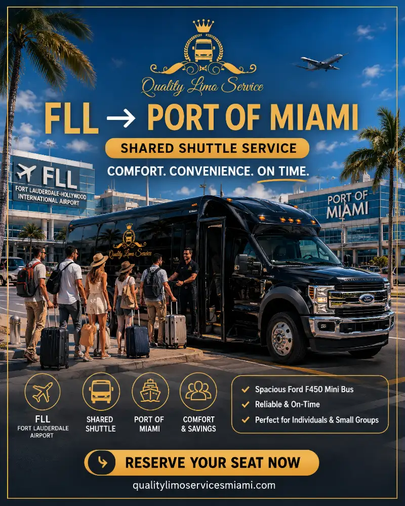 QLS fll to port miami Shared shuttle
